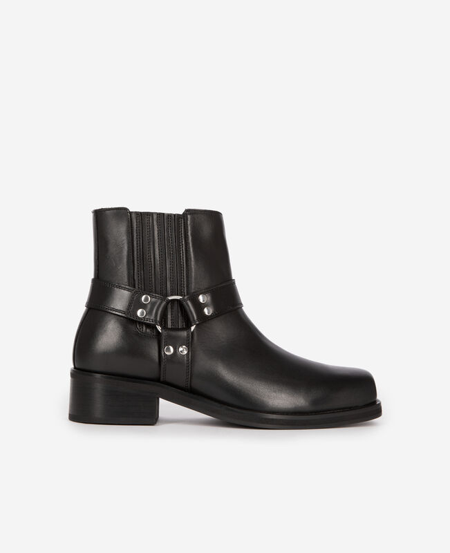 The Kooples HOMME BLACK bottines avec sangles en cuir noir