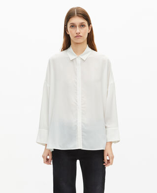 The Kooples MUJER WHITE camisa blanca amplia seda desgastada