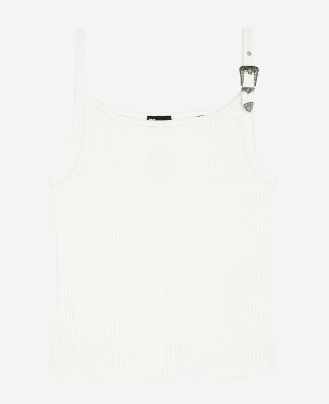 The Kooples FEMME ECRU débardeur côtelé écru