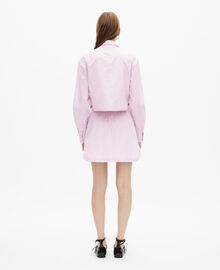 The Kooples FEMME PINK BLACK chemise à rayures en popeline rose