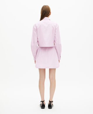 The Kooples FEMME PINK BLACK chemise à rayures en popeline rose