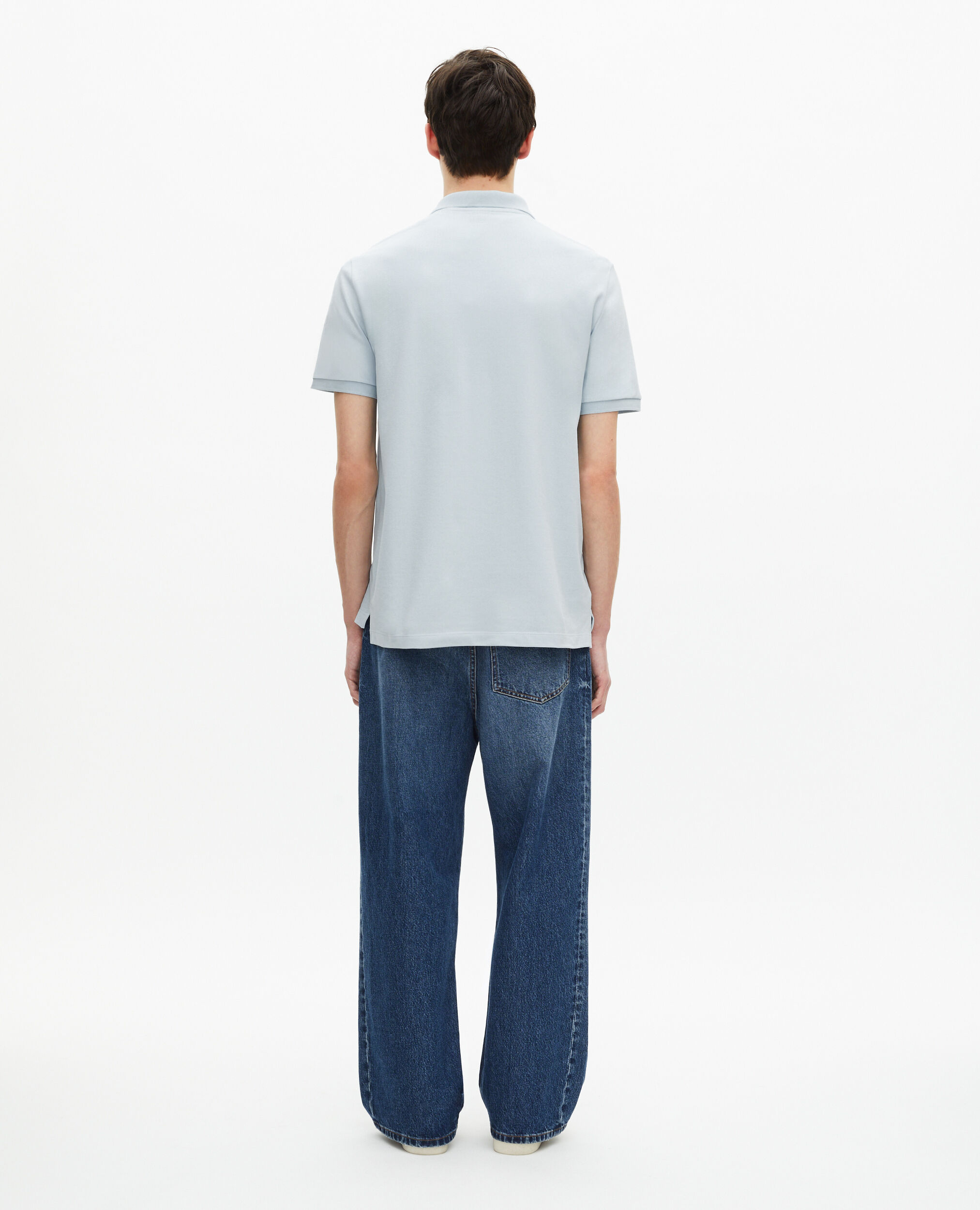 Polo en piqué col classique bleu clair, BABY BLUE, hi-res image number null