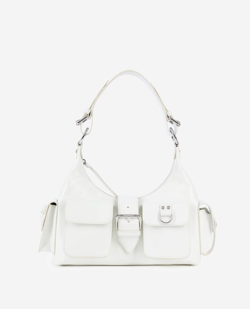 The Kooples FEMME WHITE sac amelia en cuir craquelé blanc