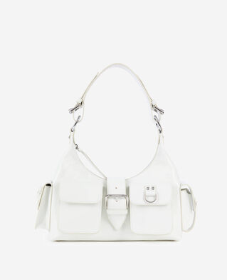 The Kooples FEMME WHITE sac amelia en cuir craquelé blanc