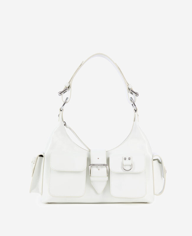 The Kooples FEMME WHITE sac amelia en cuir craquelé blanc