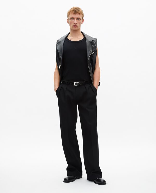 The Kooples HOMME BLACK WASHED débardeur avec broderie blason noir