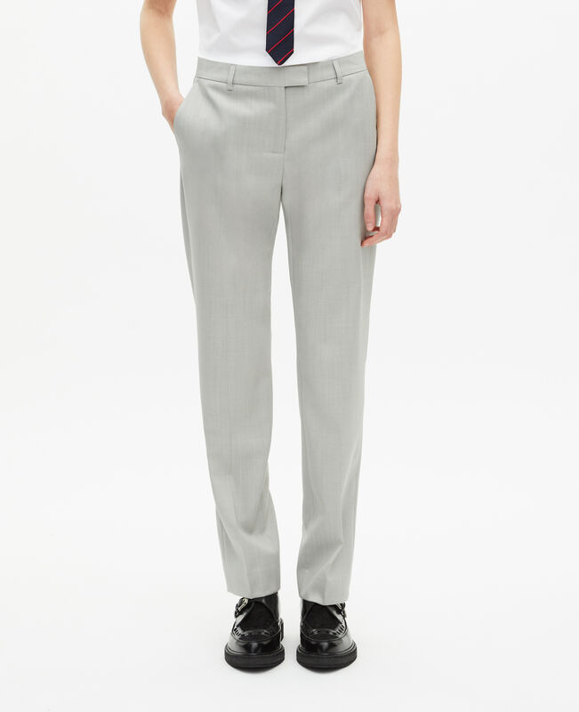 The Kooples FEMME BEIGE pantalon tailleur ajusté gris clair