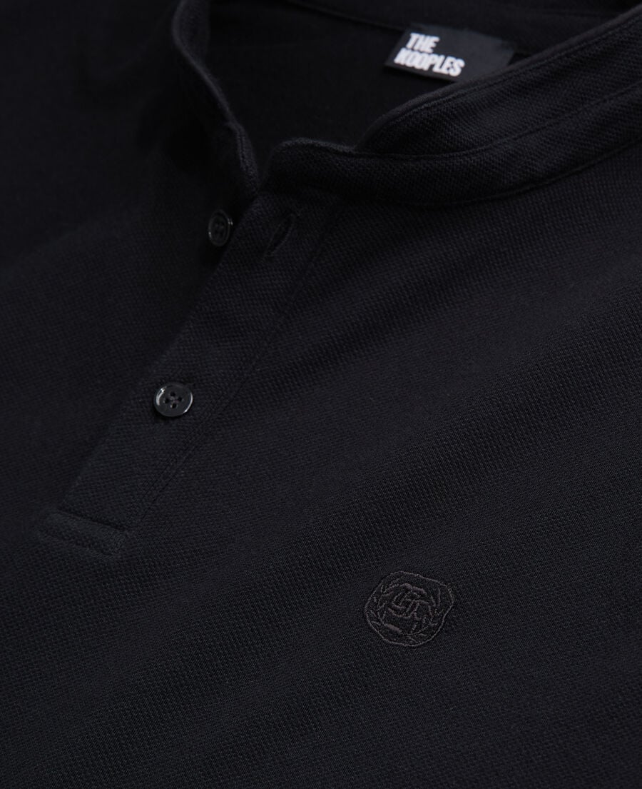 The Kooples MEN BLACK black cotton polo t-shirt