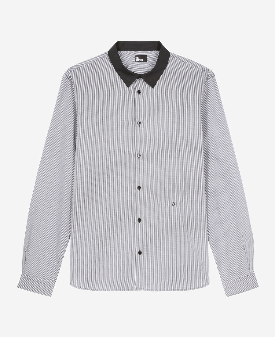 The Kooples HOMME BLACK WHITE chemise à micro carreaux noire