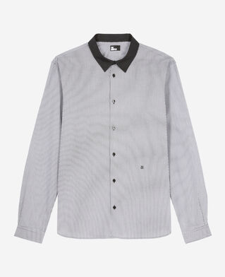 The Kooples HOMME BLACK WHITE chemise à micro carreaux noire