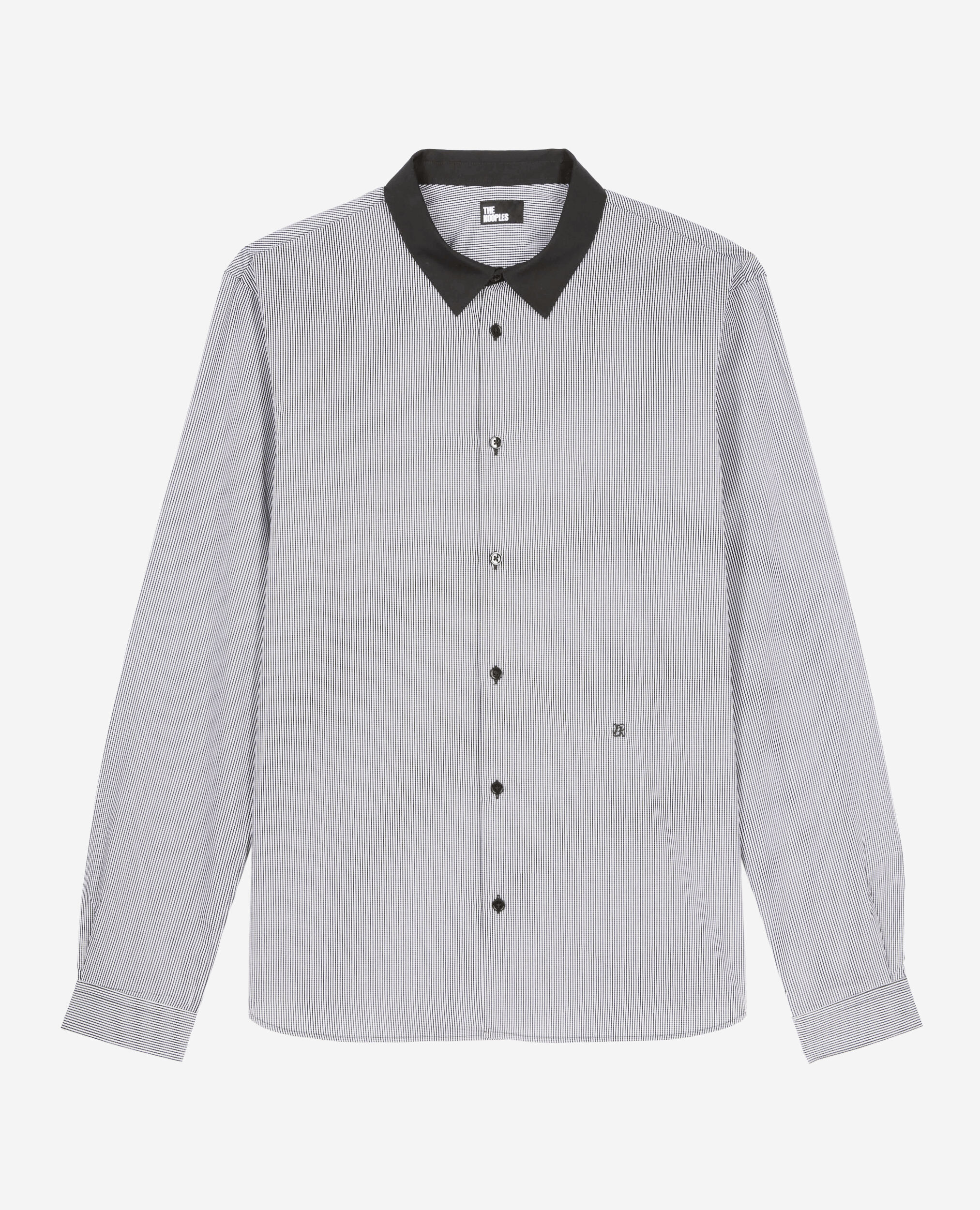 Chemise à micro carreaux noire, BLACK WHITE, hi-res image number null