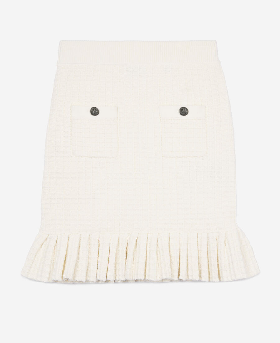 The Kooples WOMEN ECRU short ecru knit skirt