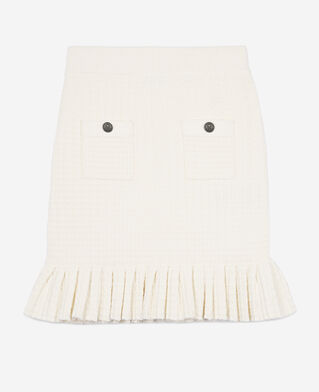 The Kooples WOMEN ECRU short ecru knit skirt