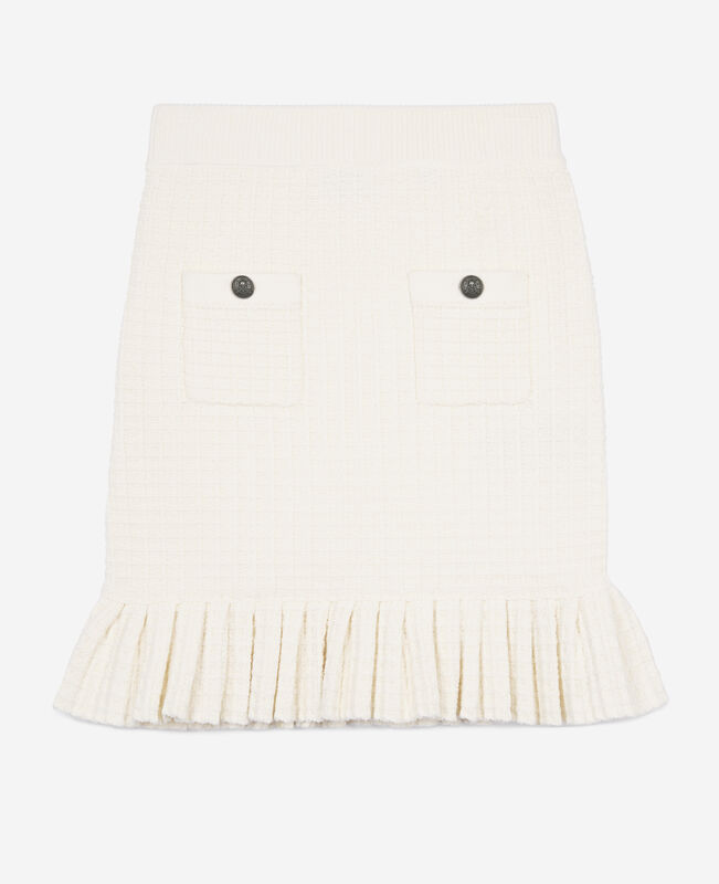 The Kooples FEMME ECRU jupe courte en maille écrue