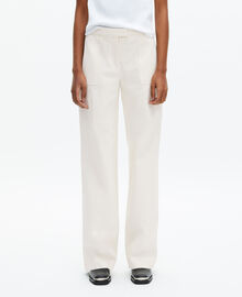 The Kooples FEMME ECRU pantalon large en coton ecru