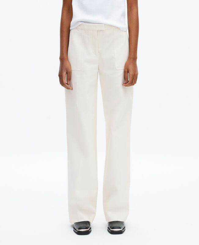 The Kooples FEMME ECRU pantalon large en coton ecru
