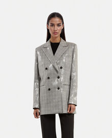 The Kooples FEMME GREY veste à sequins prince de galles grise