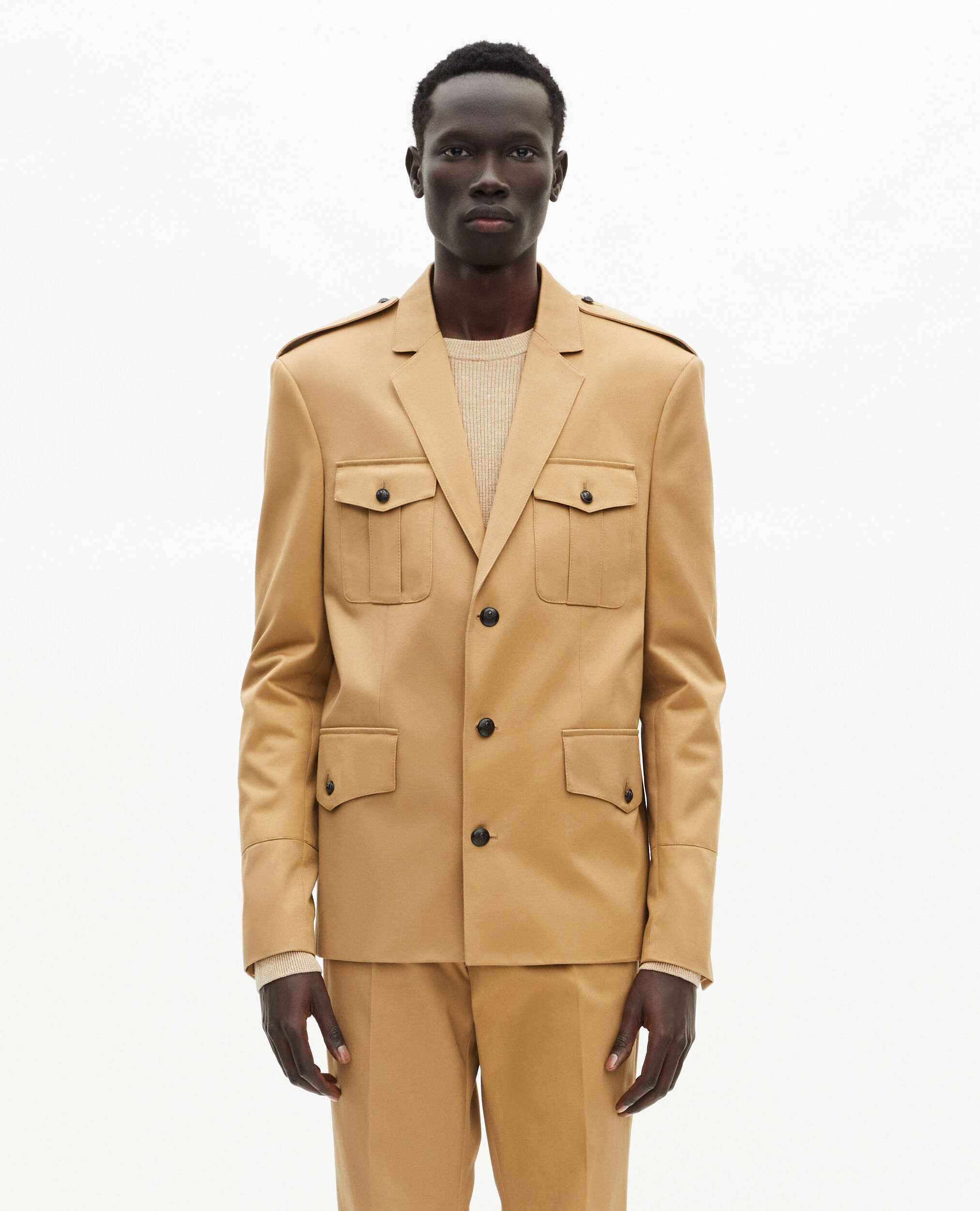 Veste en coton camel, CAMEL, hi-res image number null