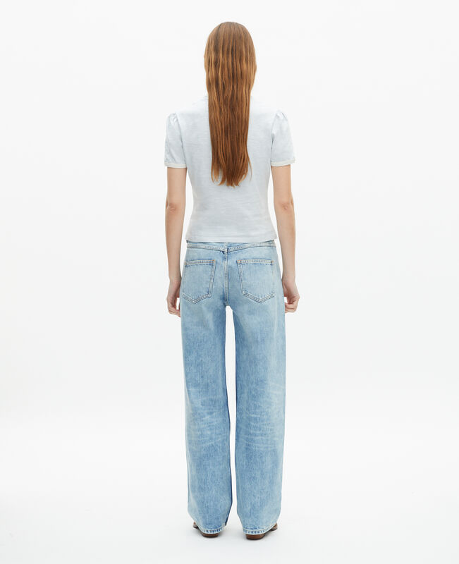 The Kooples FEMME LIGHT BLUE t-shirt avec sérigraphie bleu clair