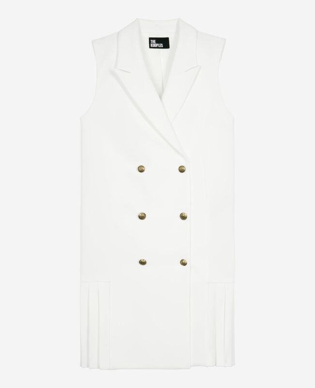 The Kooples FEMME WHITE robe tailleur courte écrue