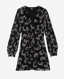The Kooples FEMME BLACK / SILVER robe effet portefeuille courte noire