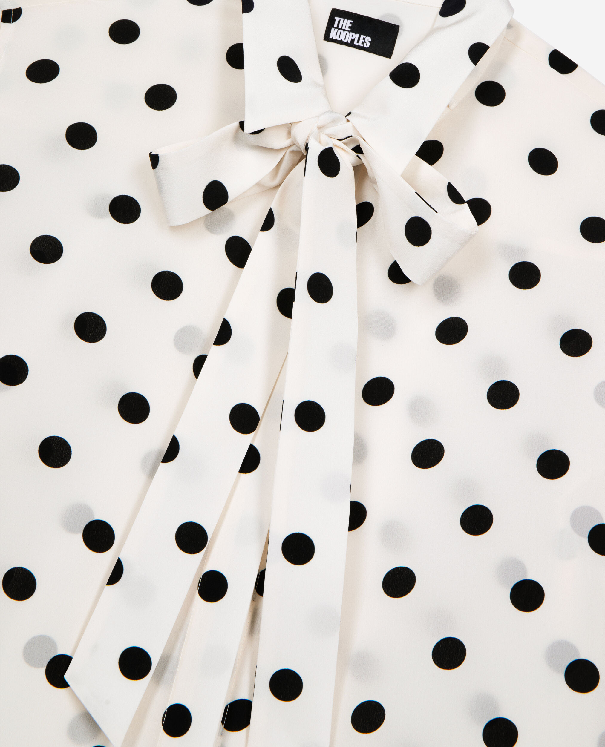 Chemise à pois en soie blanche, WHITE / BLACK, hi-res image number null