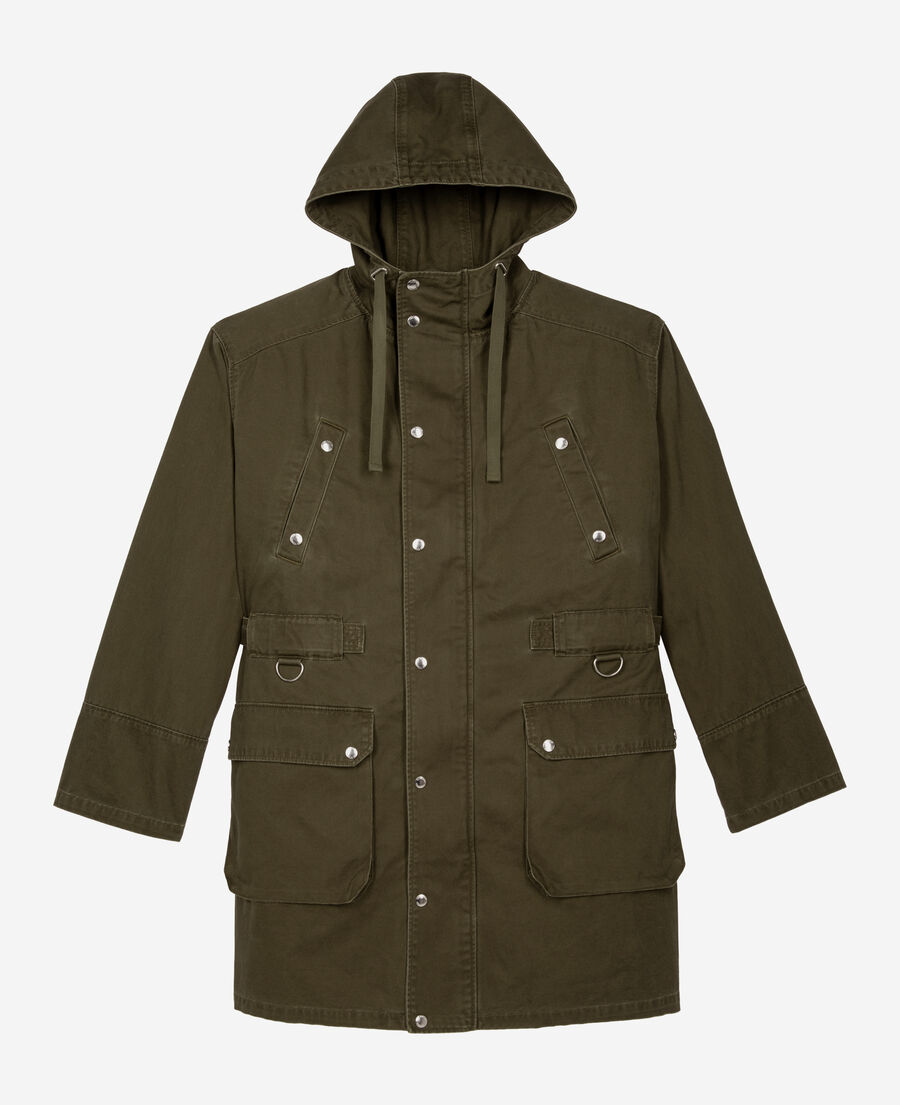 The Kooples HOMME KAKI parka à capuche kaki