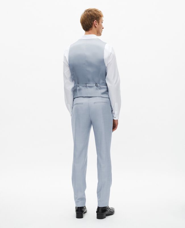 The Kooples HOMME BLUE gilet de costume en laine coupe ajustée bleu clair