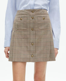 The Kooples FEMME BEIGE-BROWN jupe courte prince de galles beige