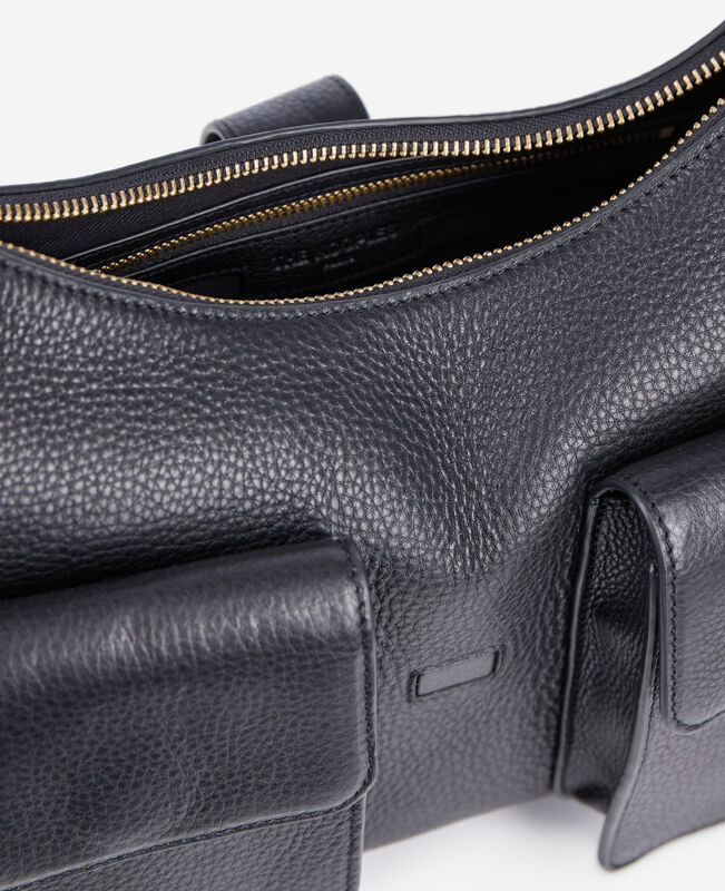 The Kooples FEMME BLACK sac amelia en cuir grainé noir