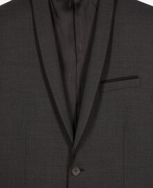 The Kooples HOMME BLACK GREY veste de costume en laine mélangée micro carreaux noire