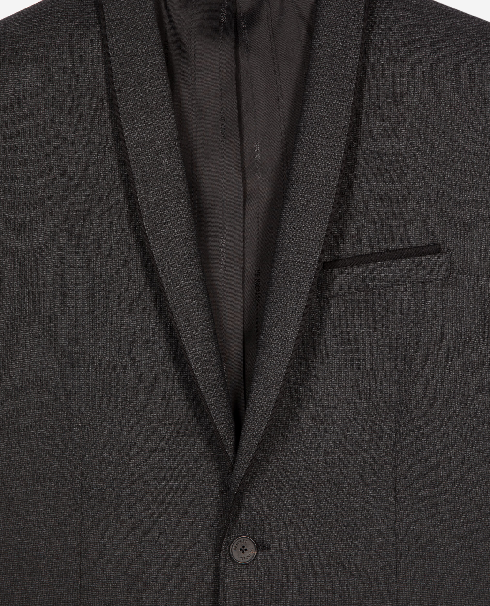 Veste de costume en laine mélangée micro carreaux noire, BLACK GREY, hi-res image number null