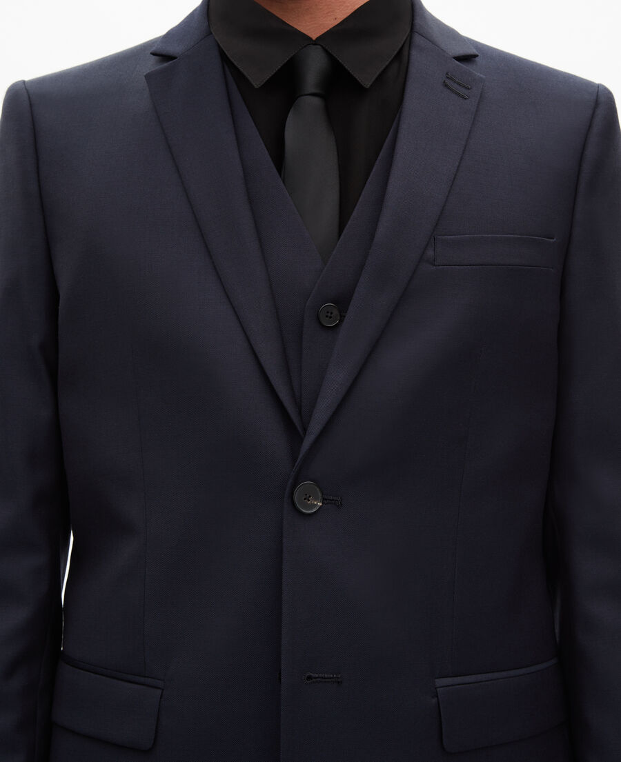 The Kooples MEN DARK NAVY blue straight wool suit jacket