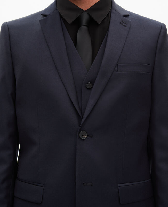 The Kooples HOMME DARK NAVY veste de costume en laine droite bleue