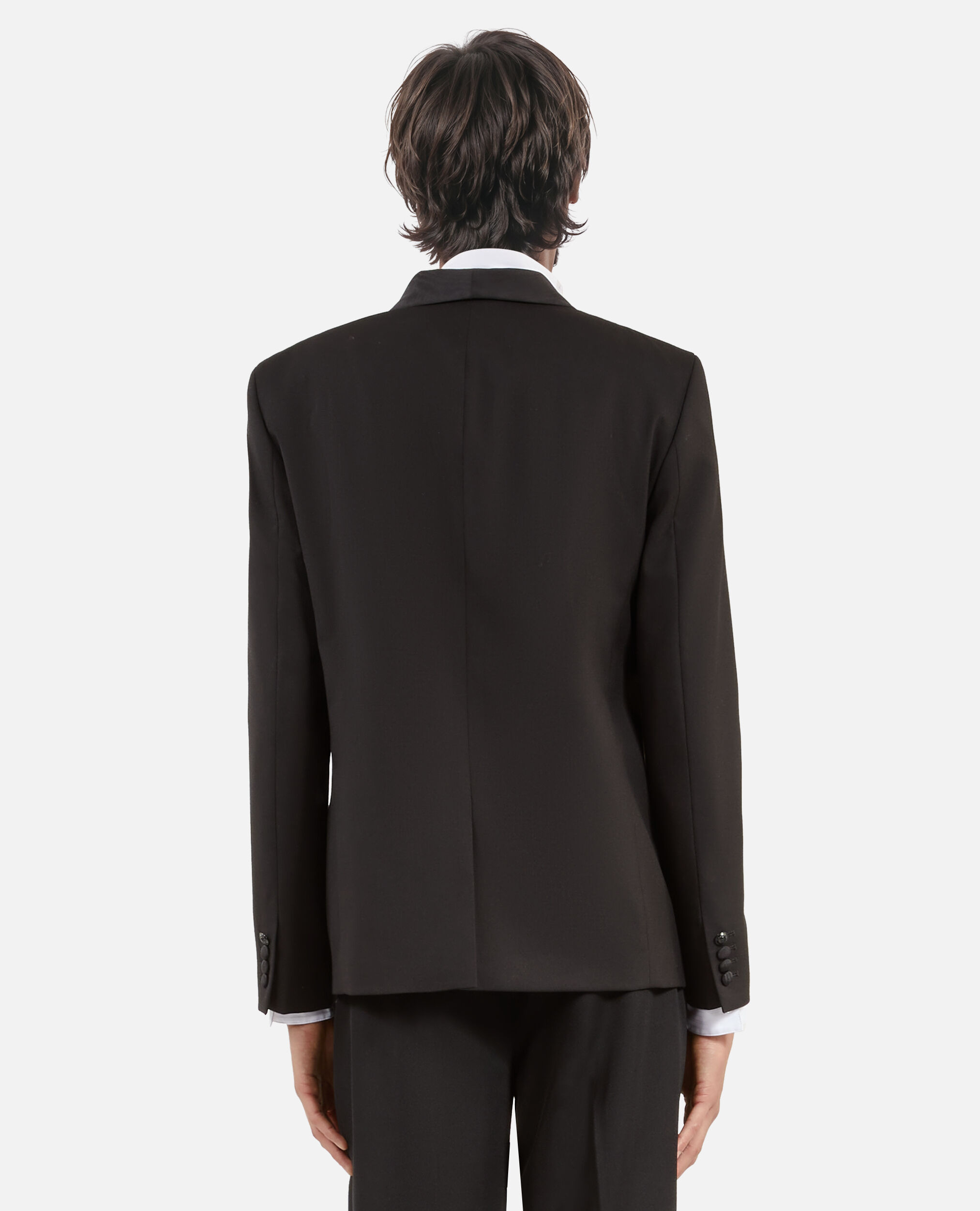 Veste de smoking en laine noire, BLACK, hi-res image number null