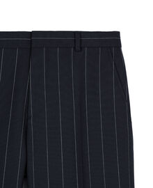 The Kooples FEMME NAVY pantalon tailleur rayures tennis droit en laine mélangée