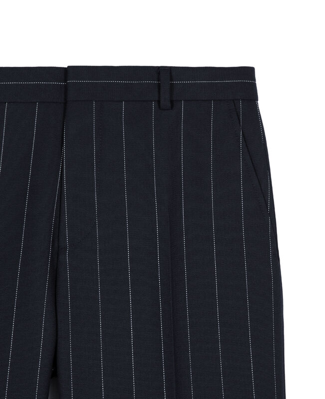 The Kooples FEMME NAVY pantalon tailleur rayures tennis droit en laine mélangée