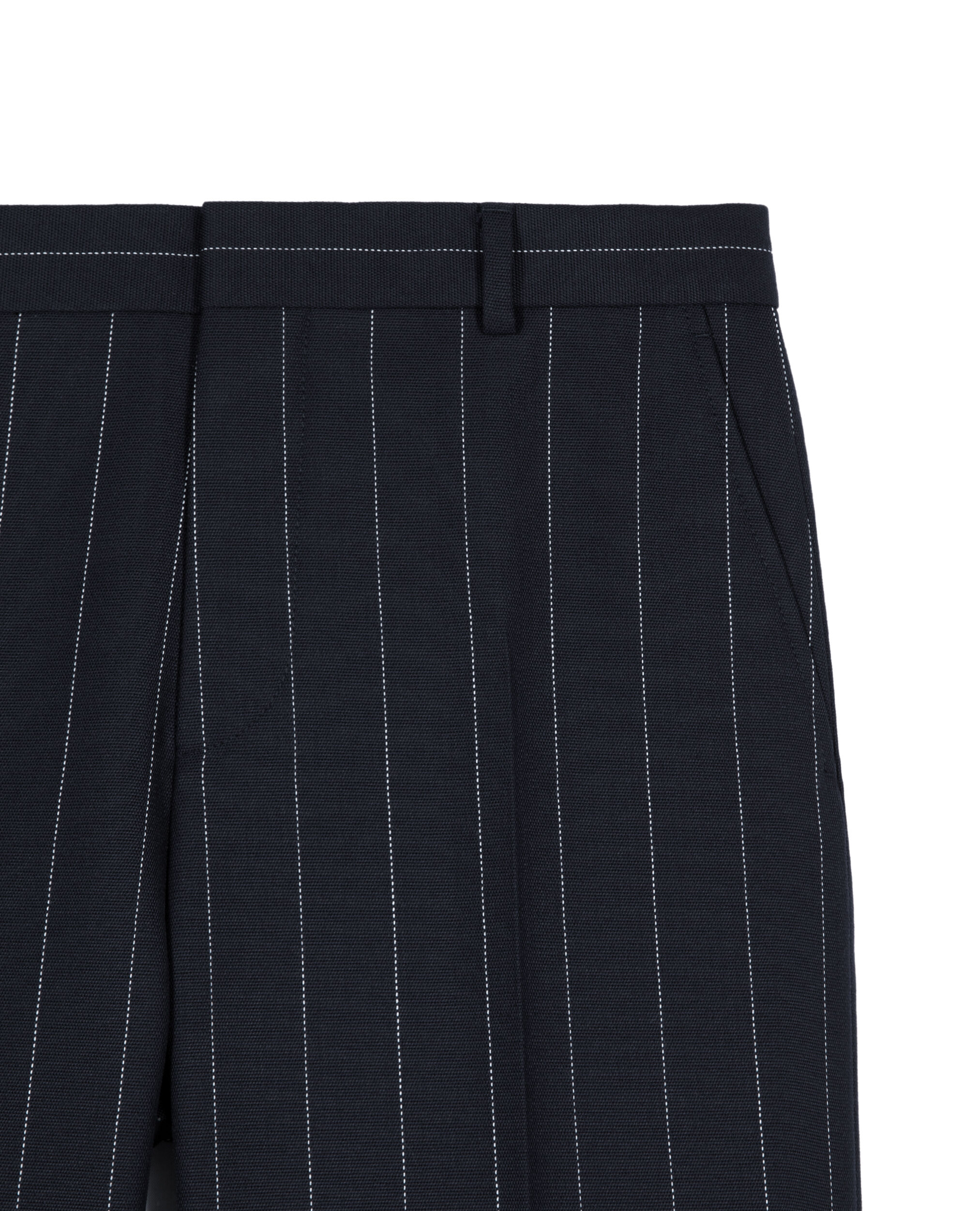 Pantalon tailleur rayures tennis droit en laine mélangée, NAVY, hi-res image number null