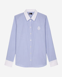 The Kooples FEMME BLUE WHITE chemise à rayures avec col contrasté bleue