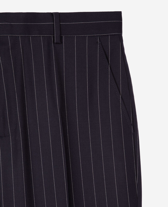 The Kooples HOMME DARK NAVY pantalon de costume à rayures bleu foncé