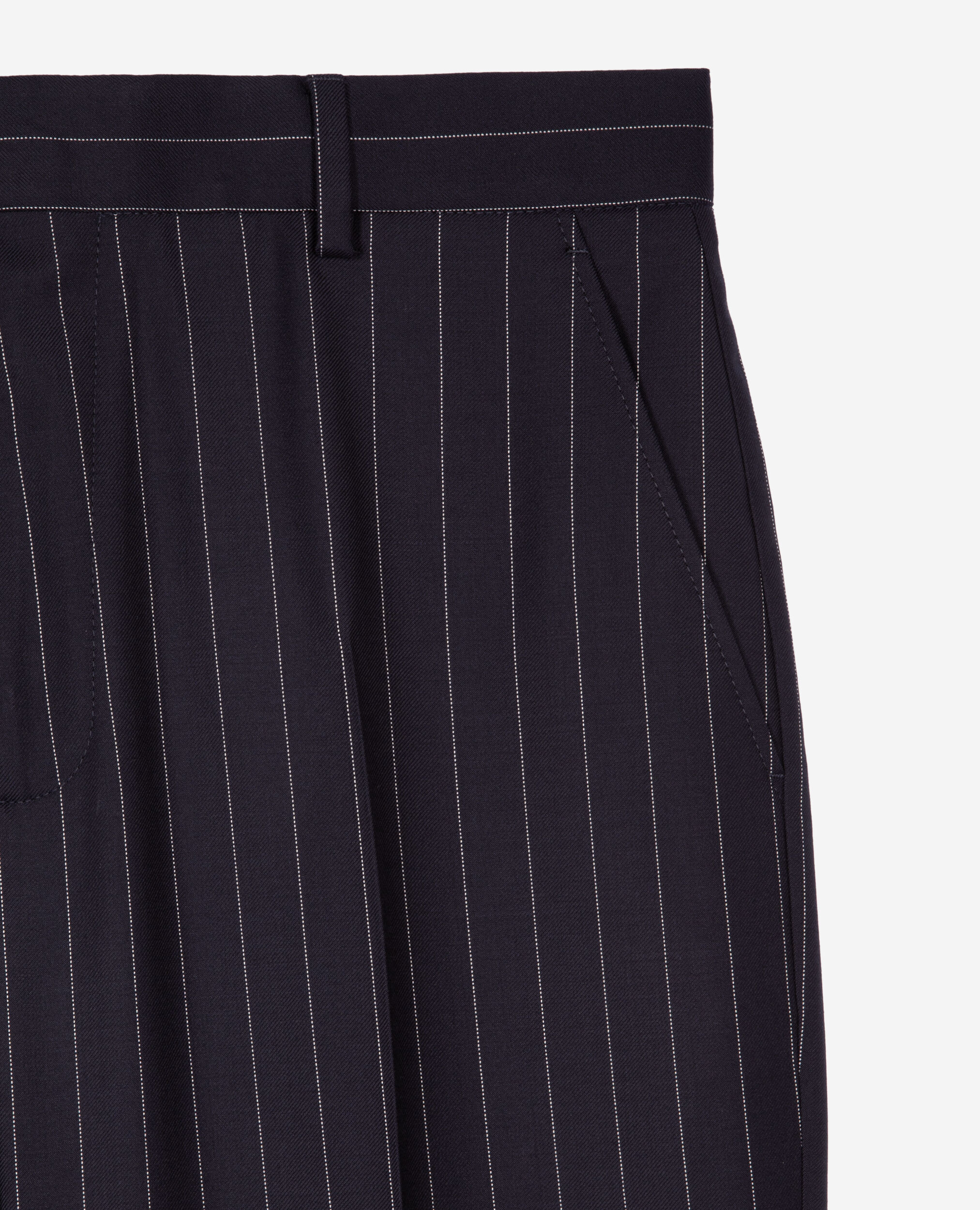 Pantalon de costume à rayures bleu foncé, DARK NAVY, hi-res image number null