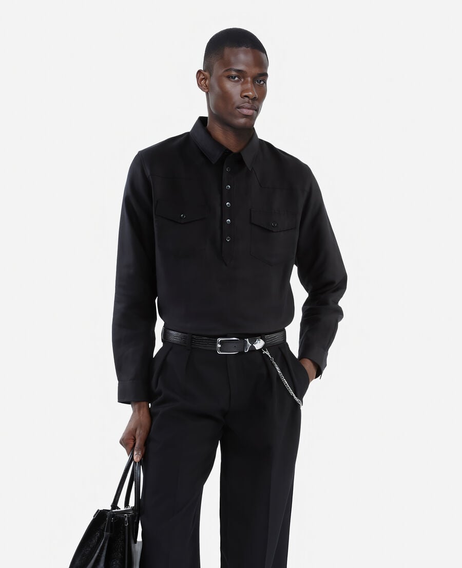 The Kooples MEN BLACK black polo shirt