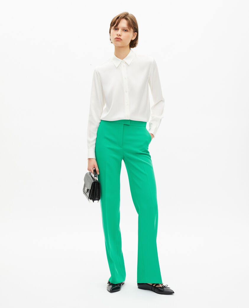 The Kooples MUJER GREEN pantalón sastre de crepé verde