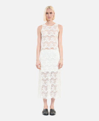The Kooples FEMME ECRU jupe longue en dentelle écrue