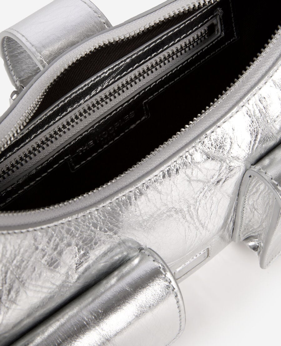 The Kooples DAMEN SILVER amelia tasche aus silbernem leder