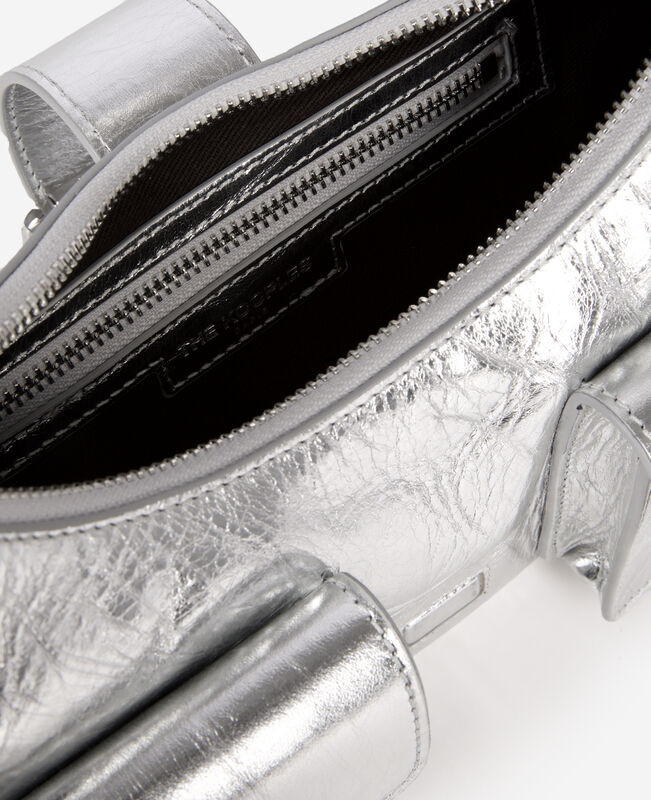 The Kooples FEMME SILVER sac amelia en cuir argenté