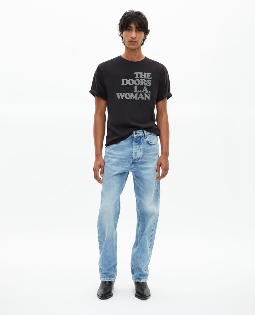 The Kooples MIXTA BLACK WASHED camiseta mixta negra de the doors x the kooples