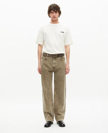 The Kooples HOMME ECRU t-shirt oversize avec sérigraphie écru