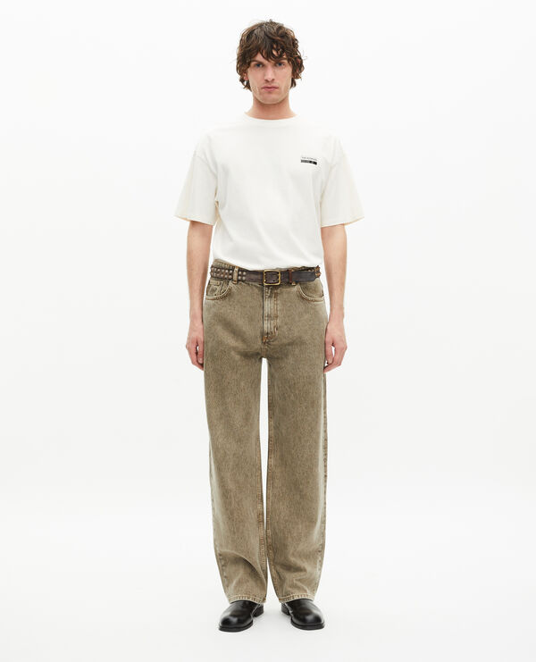 The Kooples HOMME ECRU t-shirt oversize avec sérigraphie écru