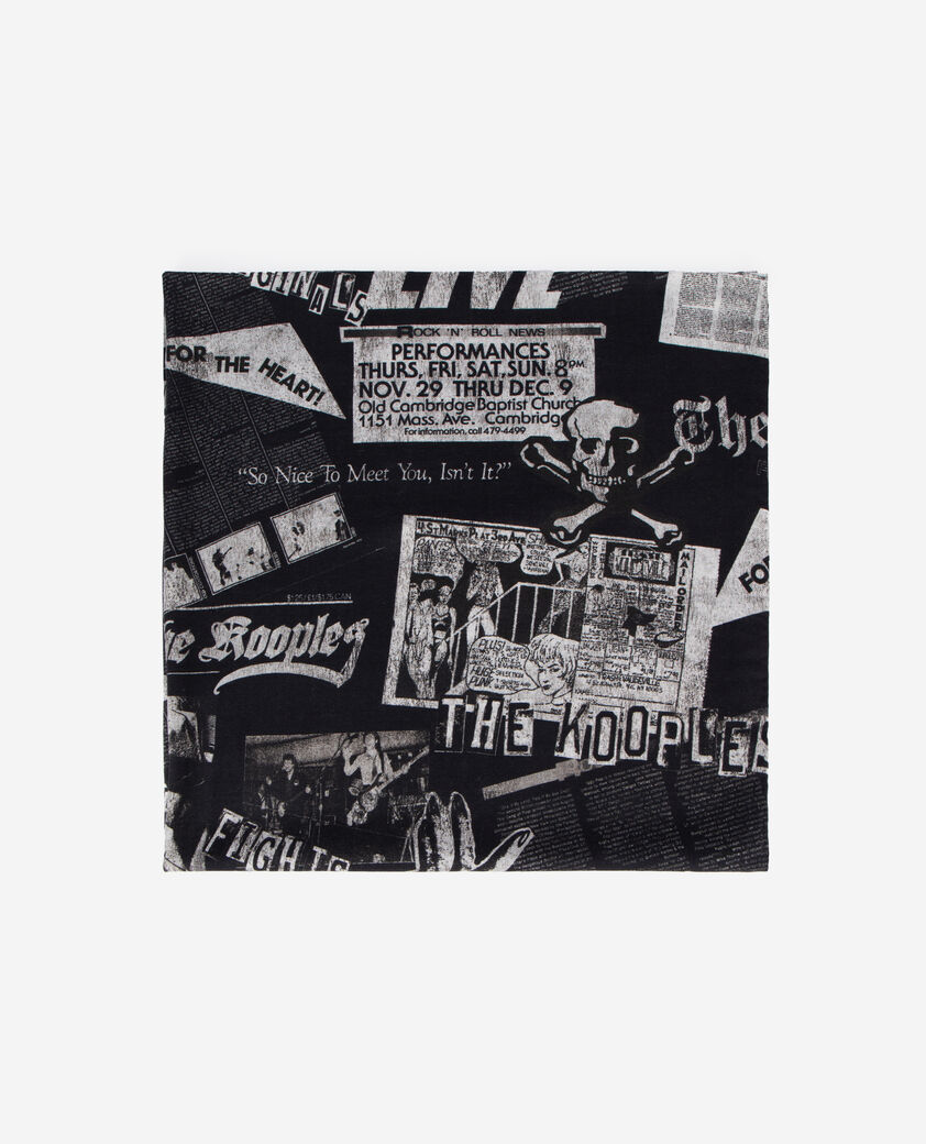 The Kooples FEMME BLACK WHITE foulard imprimé en laine et soie